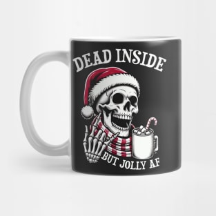 Dead Inside But Jolly AF Christmas Skeleton Mug